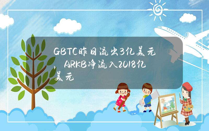 GBTC昨日流出3亿美元，ARKB净流入2.018亿美元